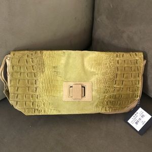 L.A.M.B. By Gwen Stefani clutch yellow taupe NWT